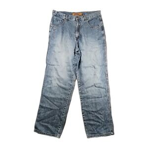 Vibes Baggy Skater Jeans Blue Y2K VTG‎ Mens 38x34 Hipster Wide-Leg 90s Ramie